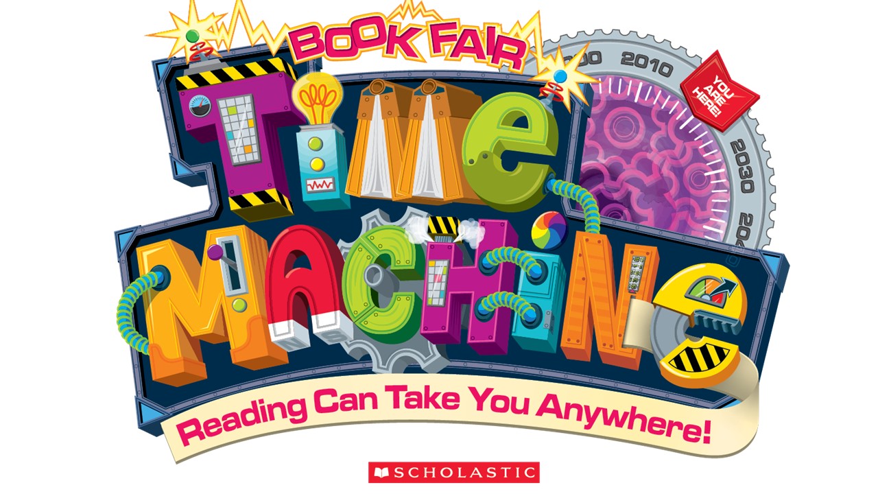 colorful font Saying Time Machine