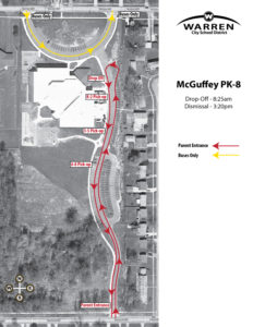 McGuffey PK-8 Student Drop Off and Pickup Map