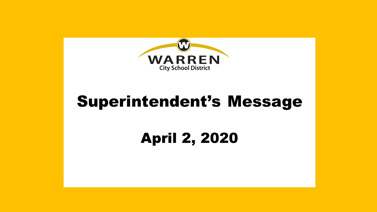 Superintendent Message 4-2-2020