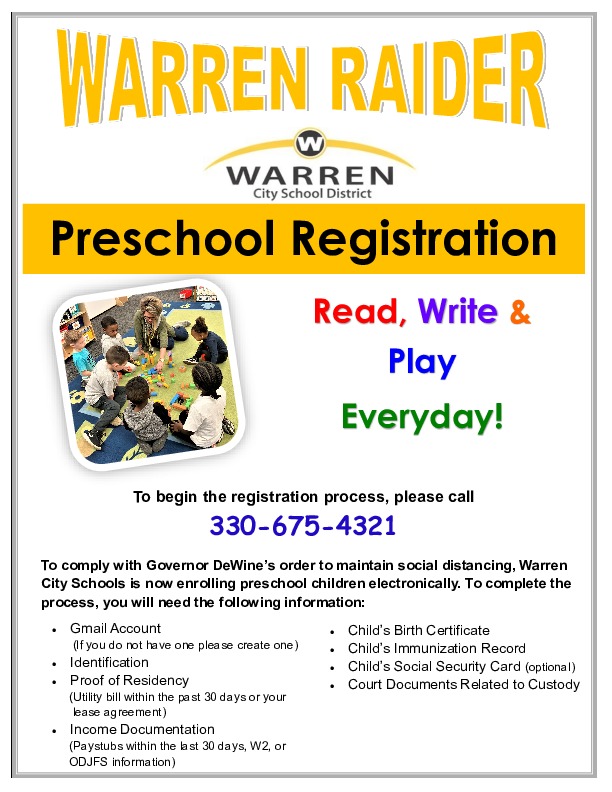 Preschool Registration Flyer