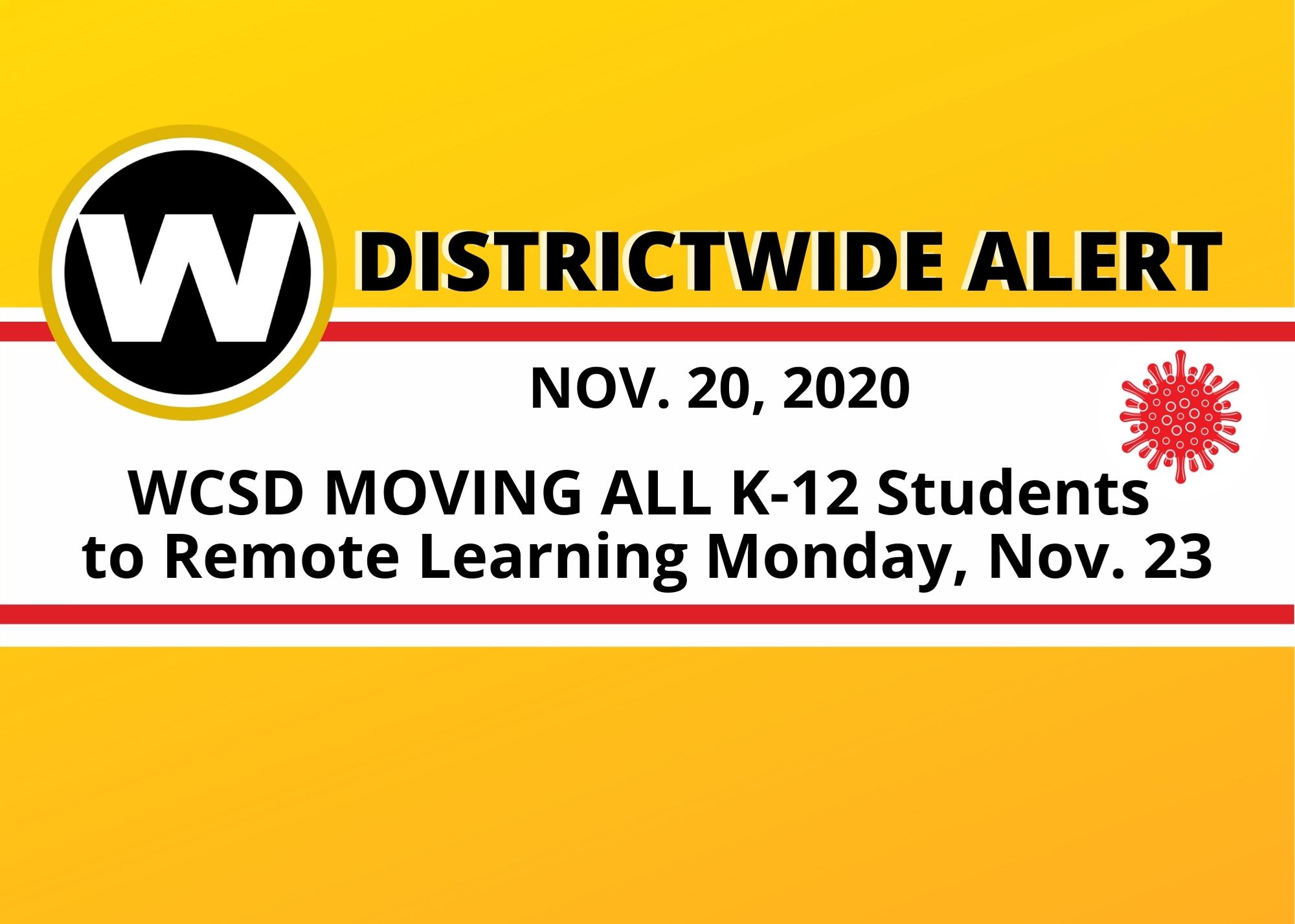 WCSD Moving ALL K-12 Students to Online Learning