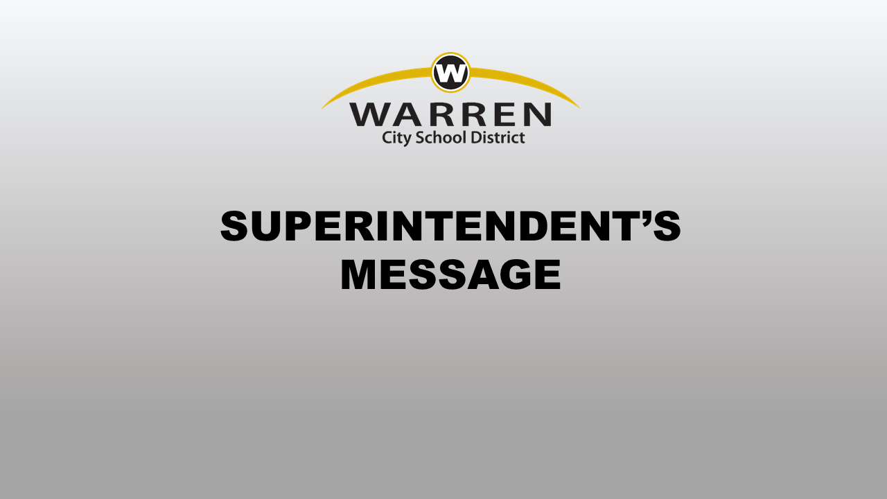 Superintendent’s Message