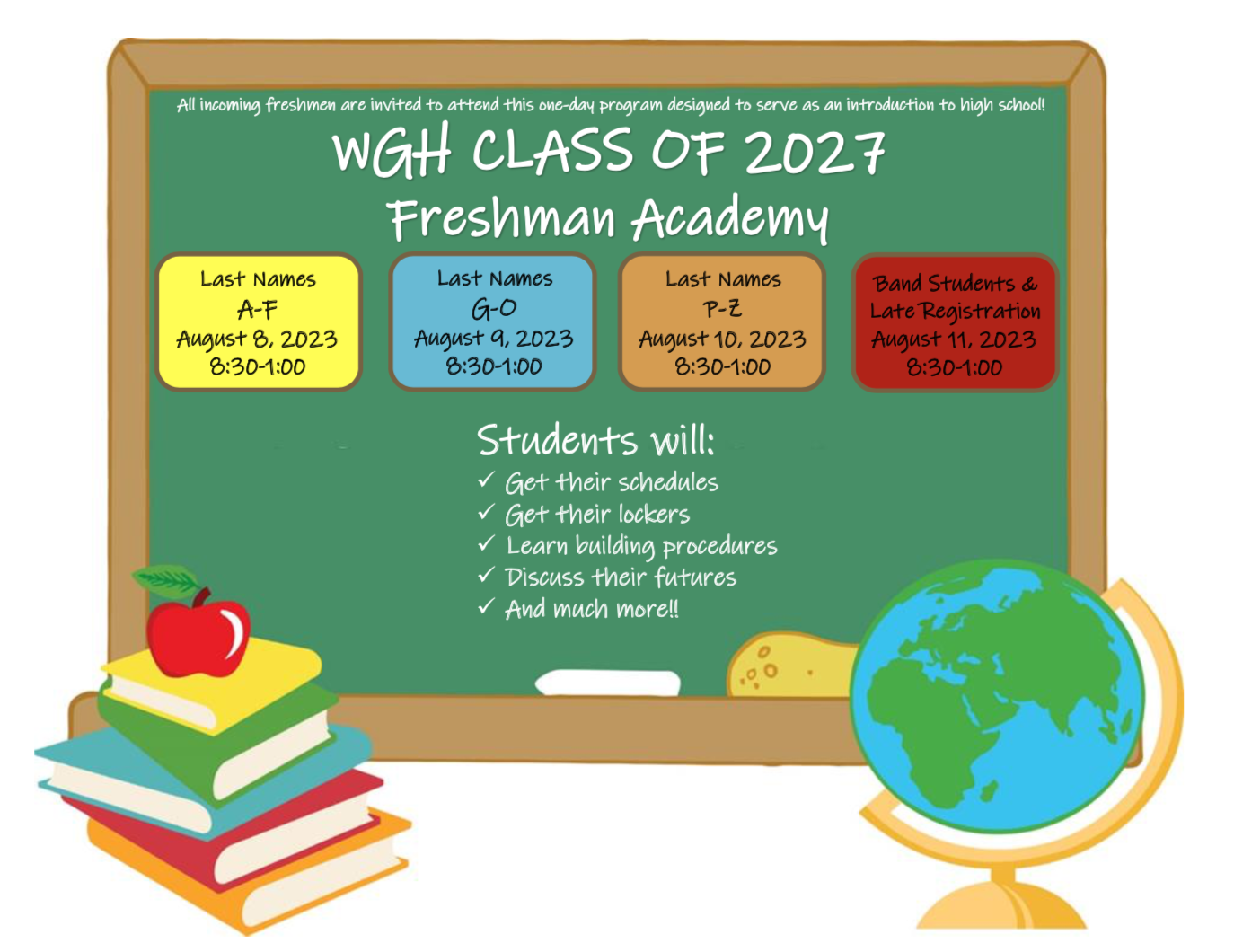 Freshman Academy  offered to the WGH Class  of 2027!